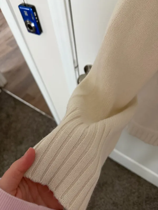 Cream Mockneck Sweater Tan - Image 2
