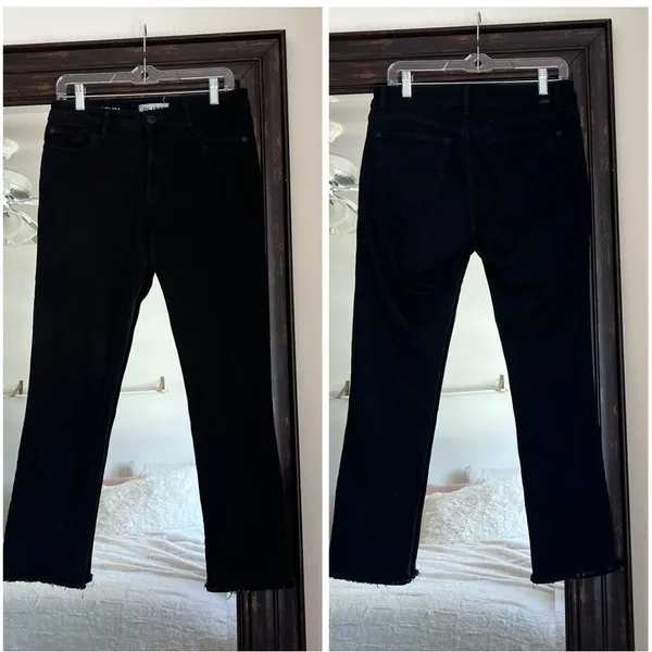 DL1961 Mara Black Straight Ankle Jeans - Concrete - Image 2