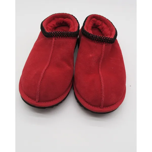 UGG Tasman Red Suede Sheepskin Lined Slippers Mens 6 Womens 8 1019066 - Image 12