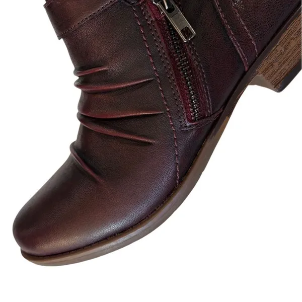 EUC Earth Brand Leather Brook Ankle Boots Garnet Size 9 - Image 5