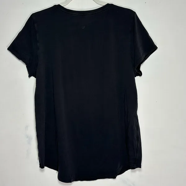 Lululemon Love Tee‎ V Black Short Sleeve V-Neck T-Shirt Curved Hem FLAW - Image 2