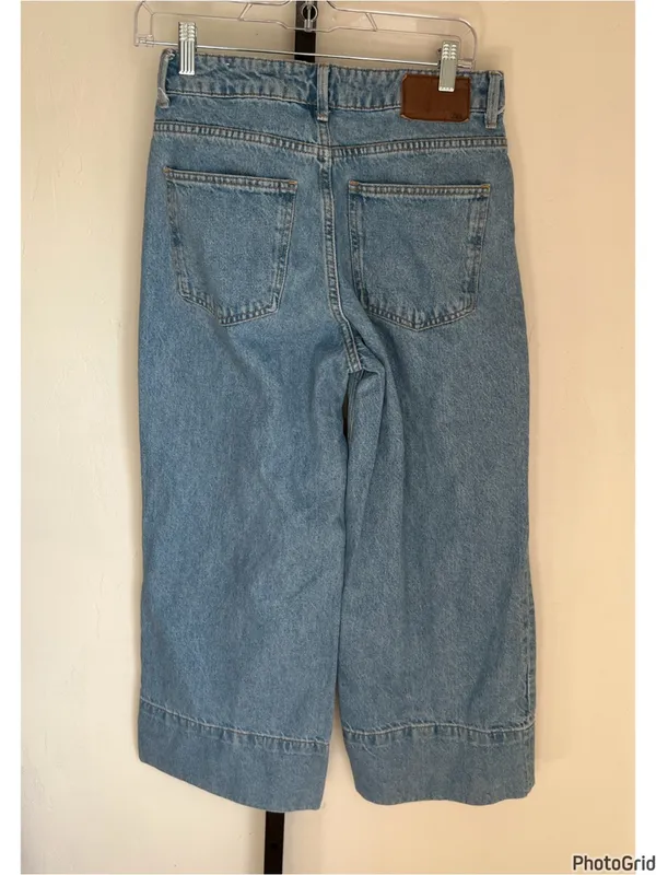 Zara Crop Wide Leg Front Seam Jeans - Image 3