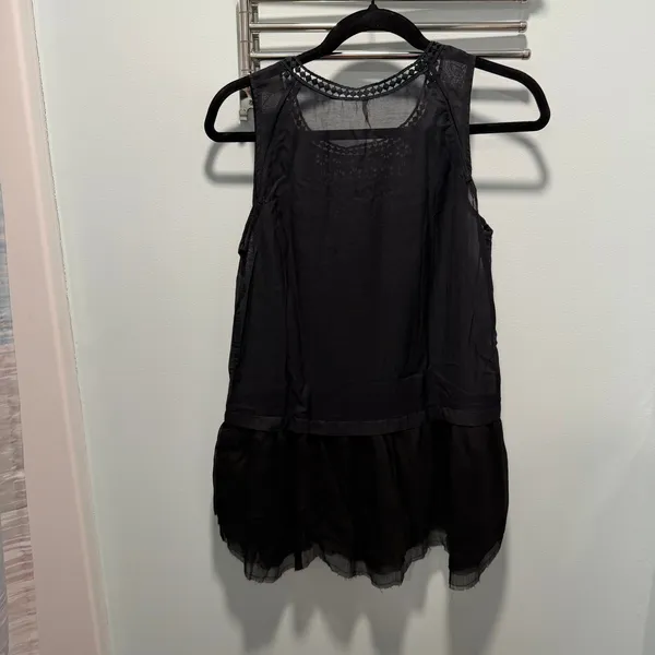 Free People Tank Top Black Small Boho Lace Crochet Sleeveless Festival Casual - Image 5