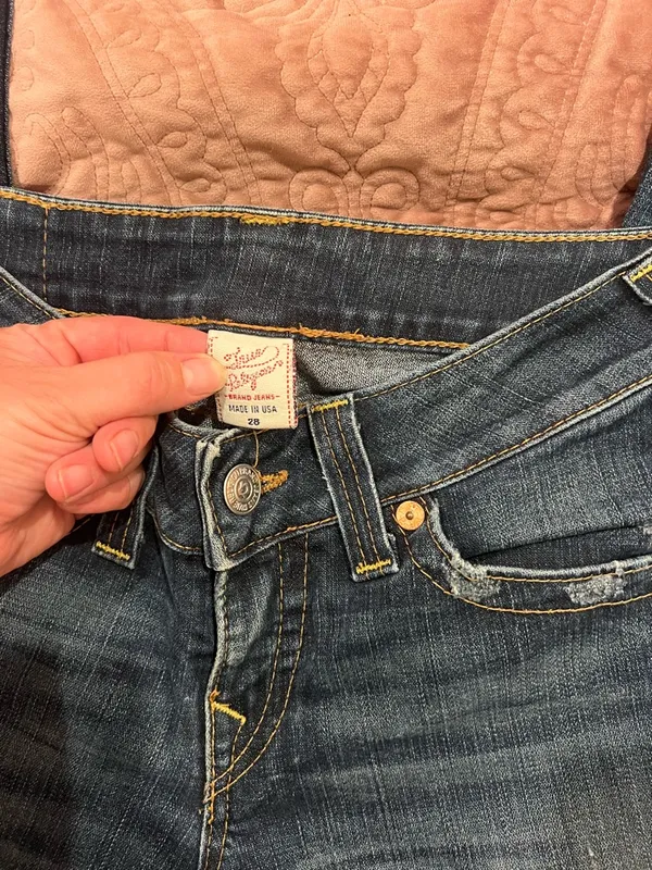 True Religion Dark Indigo Flare Jeans with Contrast Stitching 28” - Image 3