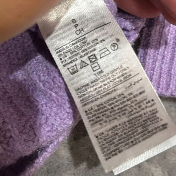 Old Navy SoSoft Women’s Small Lilac Purple Mock Neck Chunky Knit Sweater #1400 - Image 4