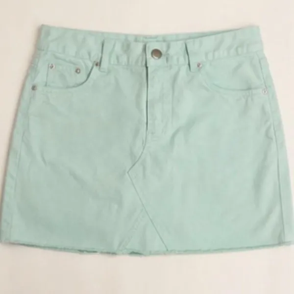 Forever 21 Mint Green Denim Mini Skirt Y2K Coquette Soft Girl S - Image 3