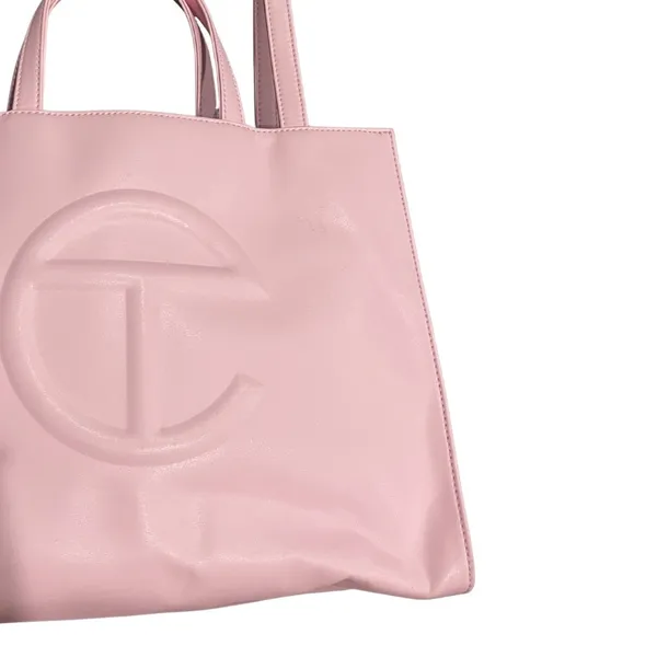 Telfar Shopping Bag Bubblegum Pink Tote Handbag Vegan Leather Crossbody Laptop - Image 3