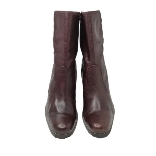 Steve Madden Vintage Brown Leather Heeled Booties Sz 7.5M - Image 2