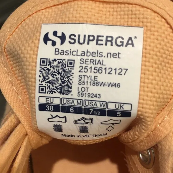 SUPERGA Orange Apricot Peach Linen Platform Rafia Sneakers Shoes EU 38 or US 7.5 - Image 7