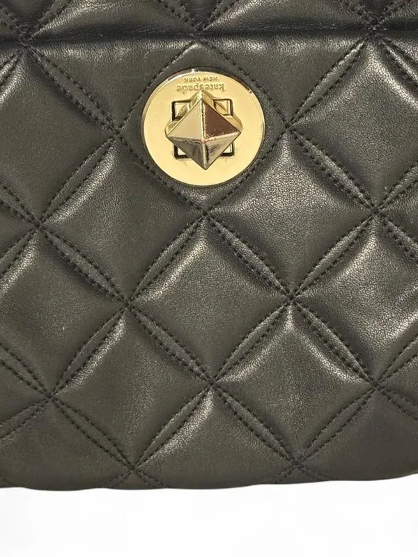 Womens Kate Spade Quilted Leather Black Shoulder Bag Size OS - Image 2
