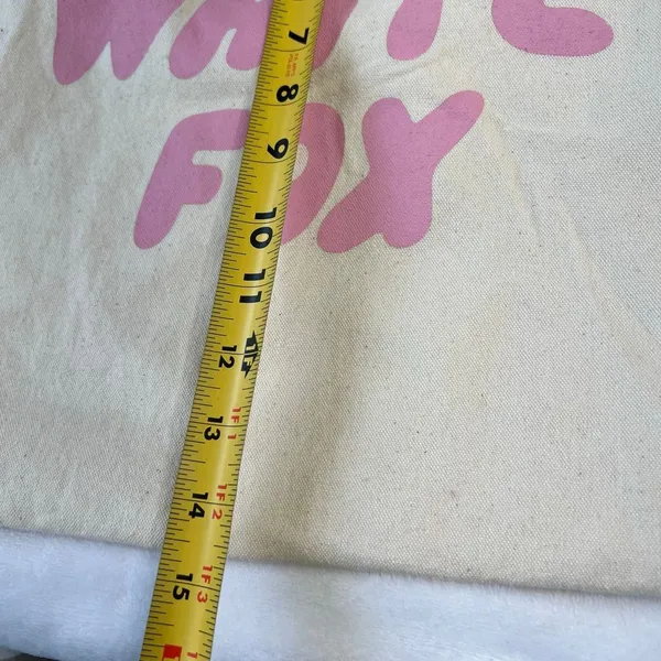 White Fox Canva Tote Bag Pink Logo - Image 6