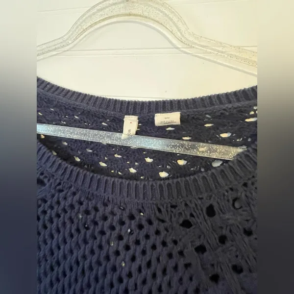 Anthropologie Moth Fisherman Knit Navy Blue Beach Sweater - Image 3