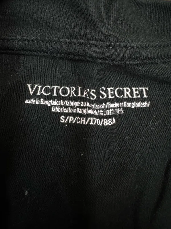Victoria’s Secret Black Oversized Short Sleeve Shirt Size Small - Image 4