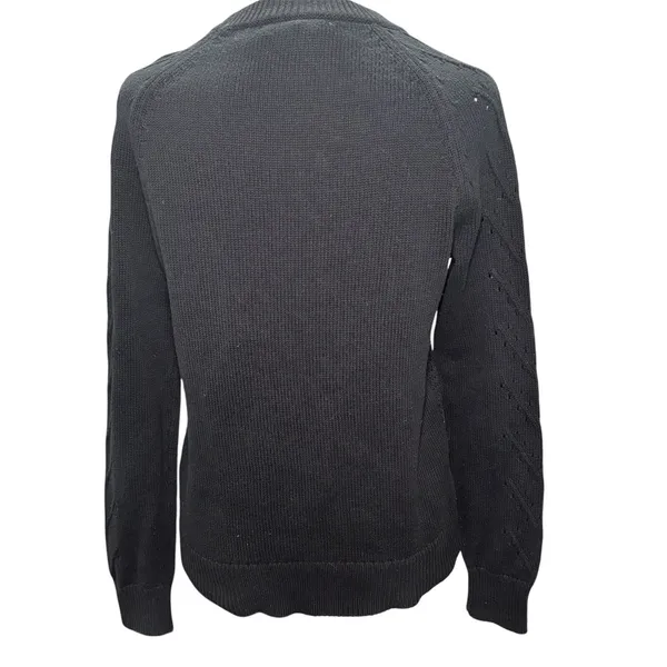 J. Crew Black 100% Cotton Long Sleeve Sweater‎ XS Preppy Classic - Image 3
