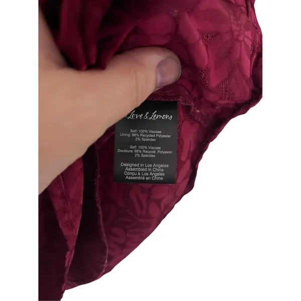 For Love & Lemons Janet Mini Dress Size S Maroon Red - Image 7
