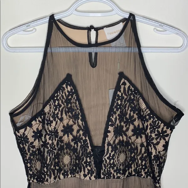 Foxiedox Tristan Lace & Chiffon black maxi dress size L - Image 7
