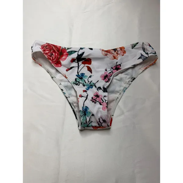 Edel Qual Womens 3 Piece Floral Swim Set Bandeau Top Bikini Bottom Mesh Skirt XS - Image 3