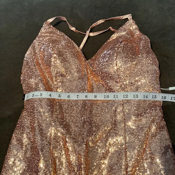 Women’s Pink Fully Sequined Mermaid Style Prom Party Dress Size 12 NWT - Image 6