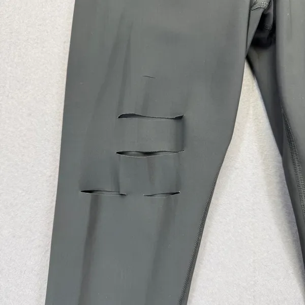 Alo Yoga High Waist Ripped Warrior‎ Leggings Anthracite Grey Small Distressed - Image 3