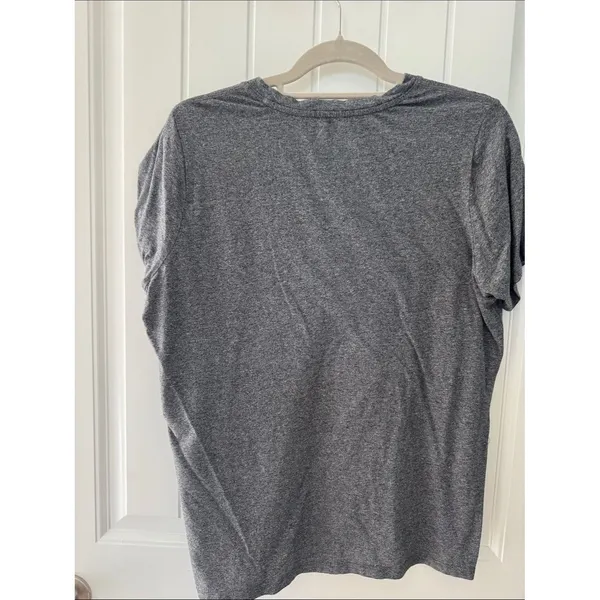 DKNY Heather Gray Logo Tee with Rhinestone Drip - Image 2