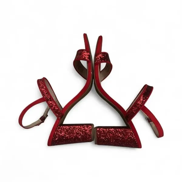 BP Red Glitter Heeled Sandals - Image 4