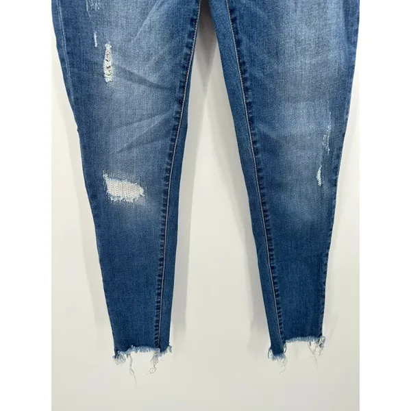 Vervet by‎ Flying Monkey Skinny Jeans Womens 26 Blue Button Fly Raw Hem VT295 - Image 3