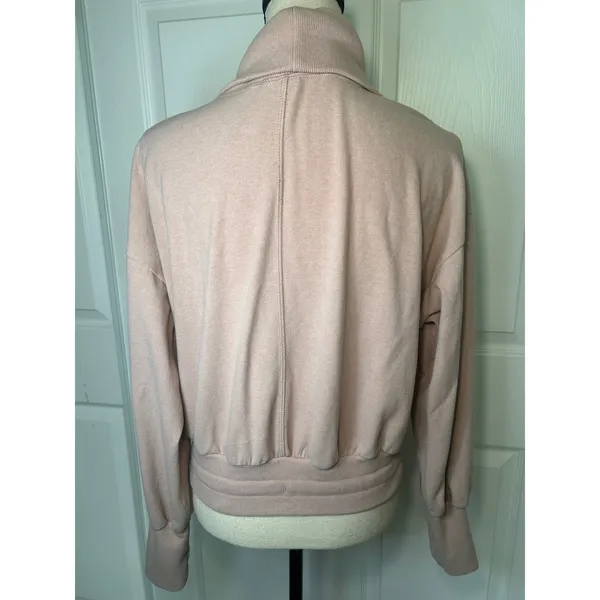 Sweaty Betty Harmonise Luxe Fleece Pullover S Pink Roll Neck‎ Drawstring Italy - Image 3
