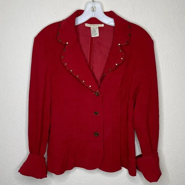 Vintage Requirements Red Jacket‎ Size M - Image 7