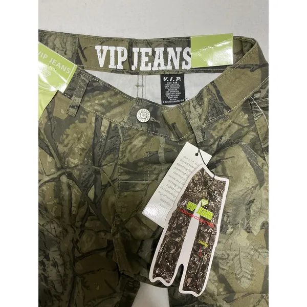 VIP Jeans Womens Camo Cargo Utility Pants Size S/6 NWT Raw Hem Y2K Hunting Green - Image 3