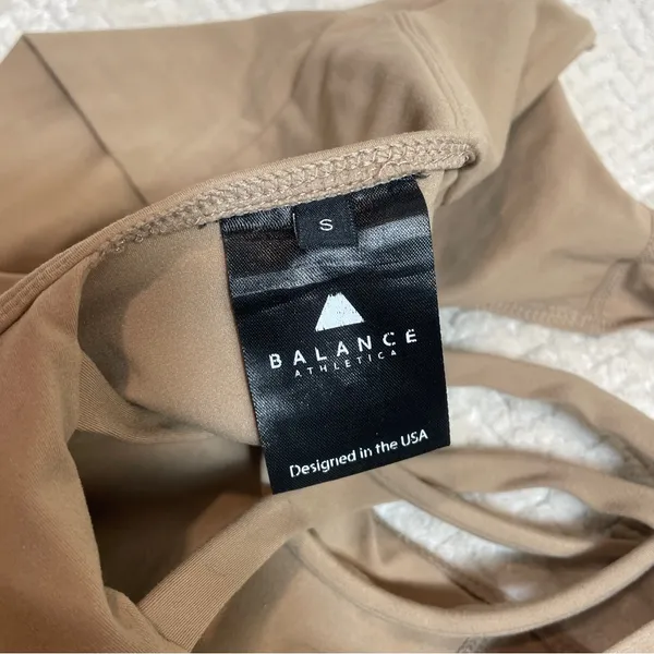Balance Athletica Define Tan Longline Strappy Sports Bra size small‎ - Image 3