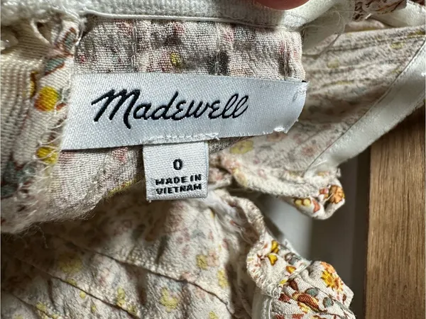 Madewell Floral Smocked Jumpsuit in Cream and Yellow - Image 3