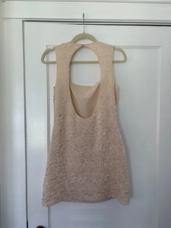 For Love & Lemons cream organza open back mini dress - Image 5