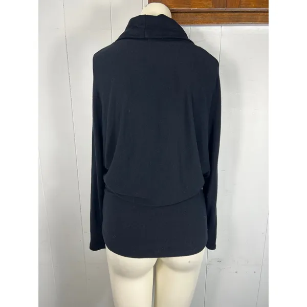 Beyond Yoga Women's Black Cowl Neck Bamboo from Rayon Long Sleeve Top in Size S. - Image 3