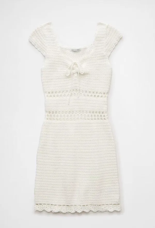 Outfitters Crochet White Mini Dress - Image 4