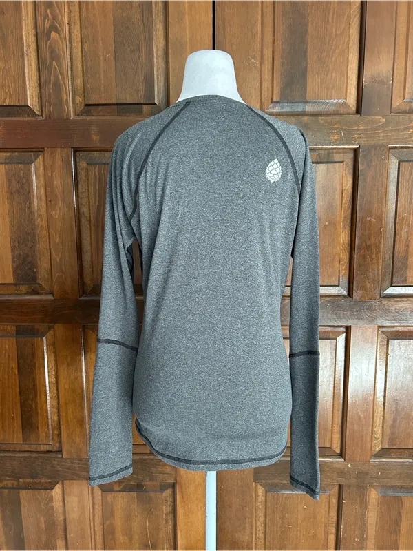 Stio Women’s Medium Notion Stretch Knit Long Sleeve Shirt Gray Crew Neck - Image 3
