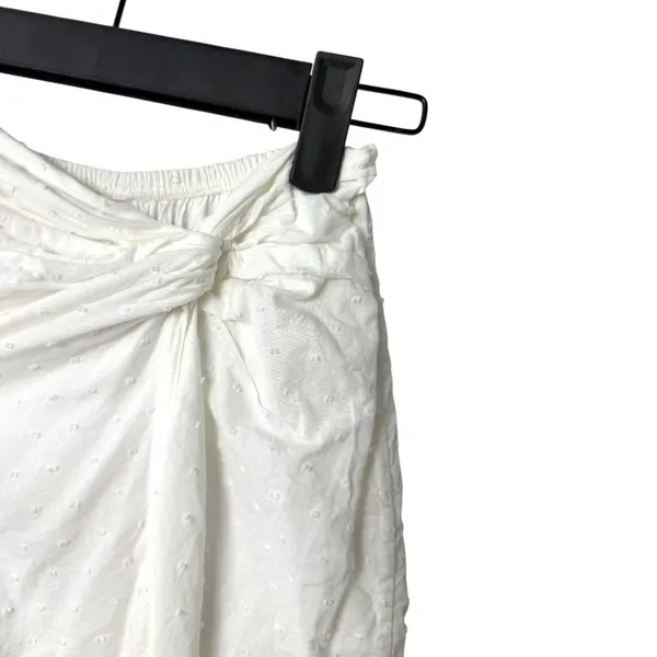 Peixoto Revolve Valentina White Swiss Dot Tiered High Slit Maxi Skirt Small - Image 6