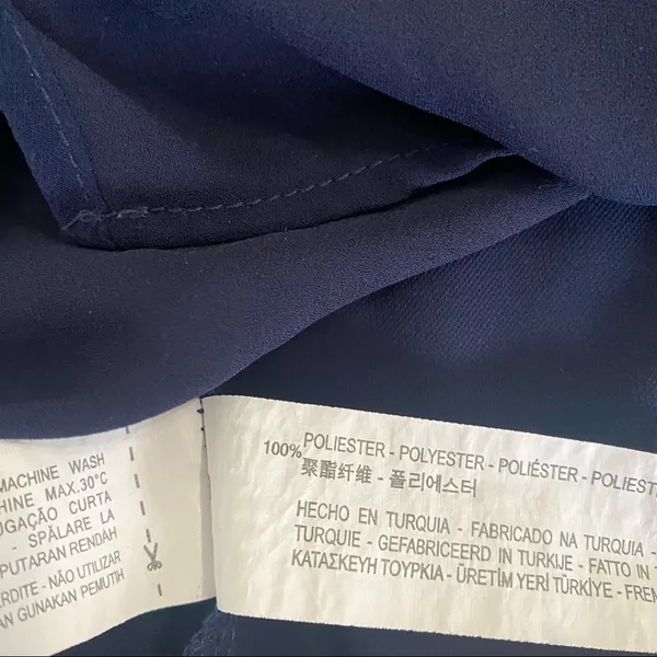 Zara Front Ruffle Tank Blouse in Navy, Size S​​​​​​​​​​ - Image 4