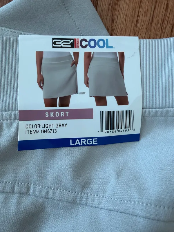 NWT 32 Degrees Cool Woman’s Skort Color: Light Gray - Image 8