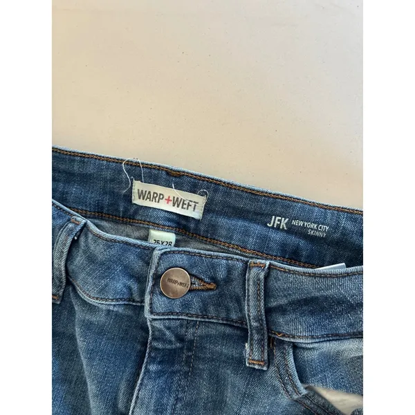 Warp + Weft JFK New York City Skinny Jeans Womens 25x28 Medium Wash Blue‎ Denim - Image 2