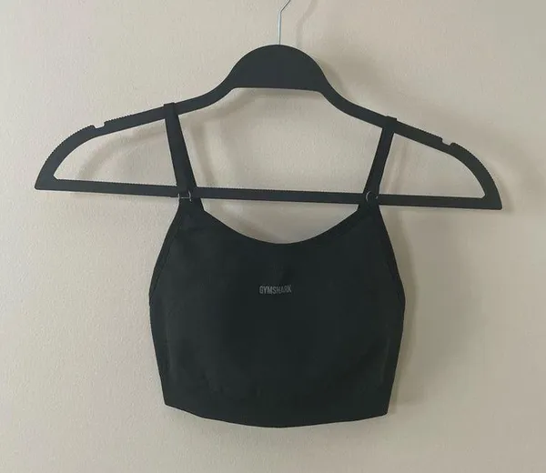 GYMSHARK Flex Strappy Sports Bra in Black/Charcoal Size XS - Image 6