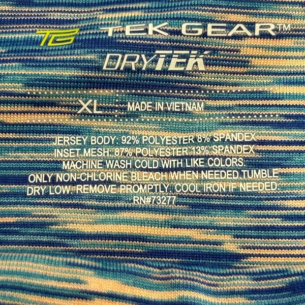 Tek Gear DryTek XL Capri Leggings Mesh Panel Blue - Image 2