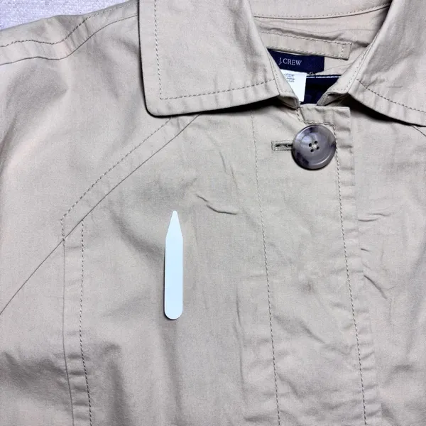 J.Crew‎ 100% cotton tan trench coat with hidden buttons down front Size XS - Image 7