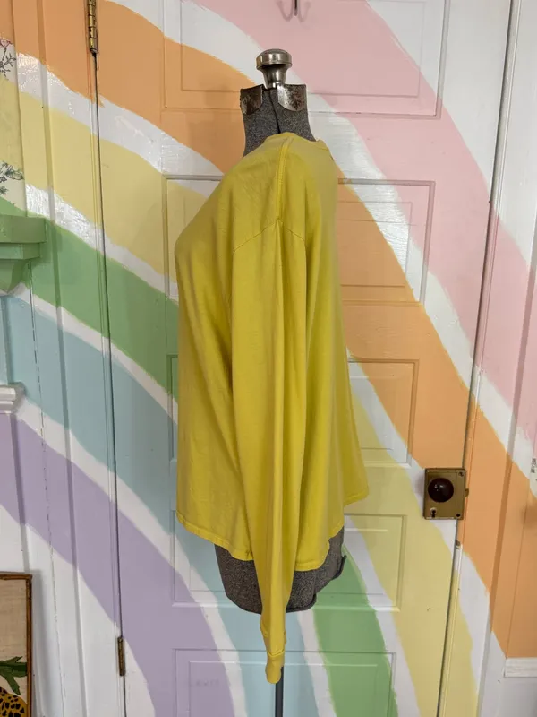 Outdoor Voices Long Sleeve Yellow Crewneck T-Shirt Active Athleisure Sz XL 💚🍄 - Image 3