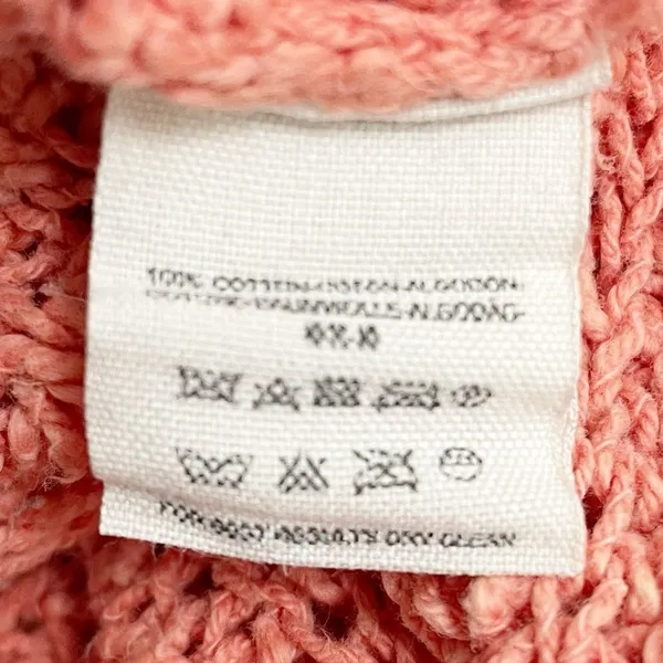 Free People Greenwich Village Sweater Sz M Coral Open Knit Oversized Tunic Boho - Image 9