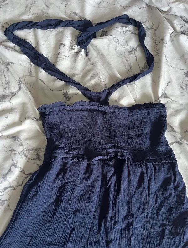 Venus navy halter tie romper - Image 7