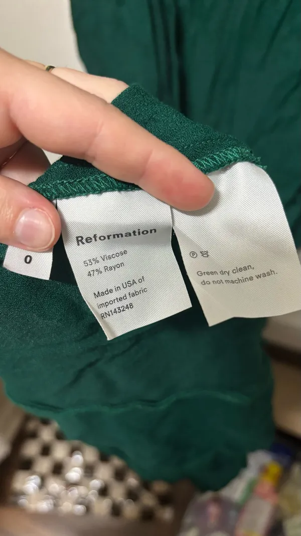 Green Reformation Open Back Midi Dress  - Image 3