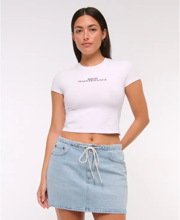 Abercrombie Curve Love Mid Rise Denim Mini Skirt 27 - Image 2