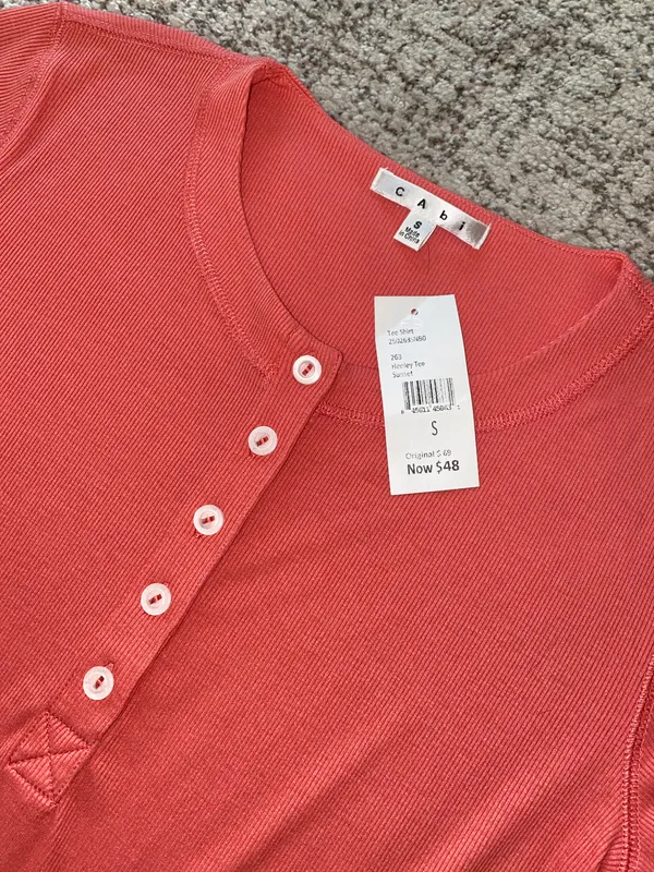 NWT Coral Henley Tee Shirt Top - Image 3