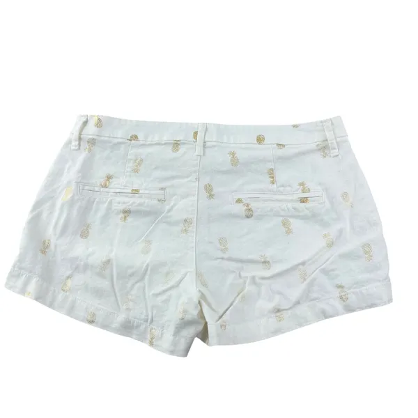 Gold Pineapple‎ Linen Blend Shorts Coastal Vacation Resort Women 4 Preppy Beachy - Image 3