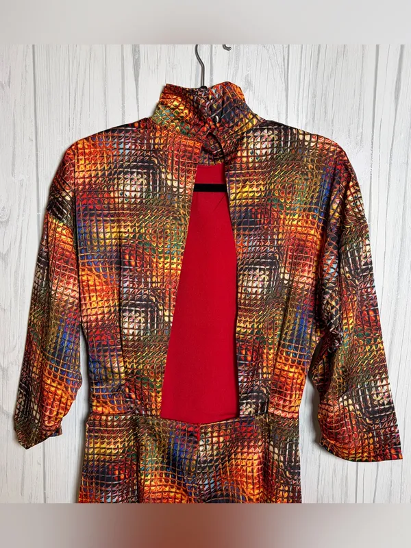 NWT WNTRMSE Kenzie Disco Print Mini Dress Open Back Mock Neck, US‎ 6 ($245) - Image 8
